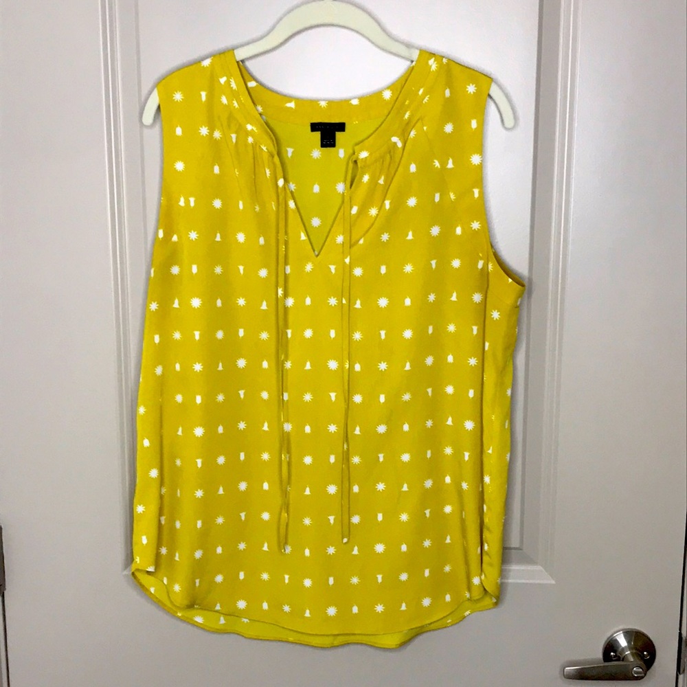 Ann Taylor Sleeveless Blouse - Yellow